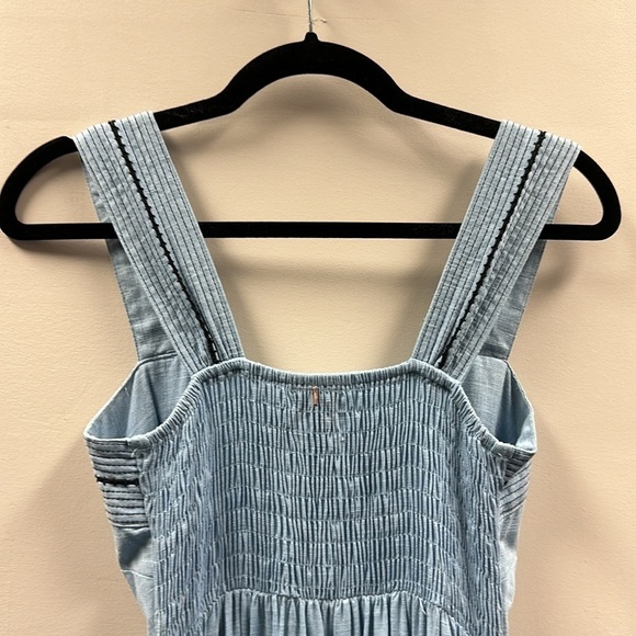 Misa Los Angeles Aurelia Maxi Dress Blue Flowy Tiered Sz XS Cottagecore Preppy - Picture 7 of 11